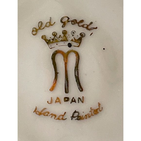 Teacup and Saucer Vintage Old Gold Japan Mint Green and Rose Floral Hand Painted - Picture 9 of 13